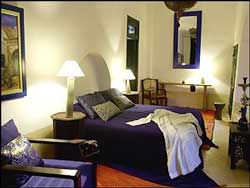 Chambre Saoussane du riad maison d'h&ocirc;tes marrakech Dar Jamila