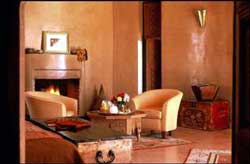 Salon avec chemin&eacute;e location villa marrakech - Villa Maha