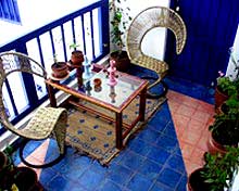 Balcon avec vue sur Patio riad essaouira - Riad Al Zahia